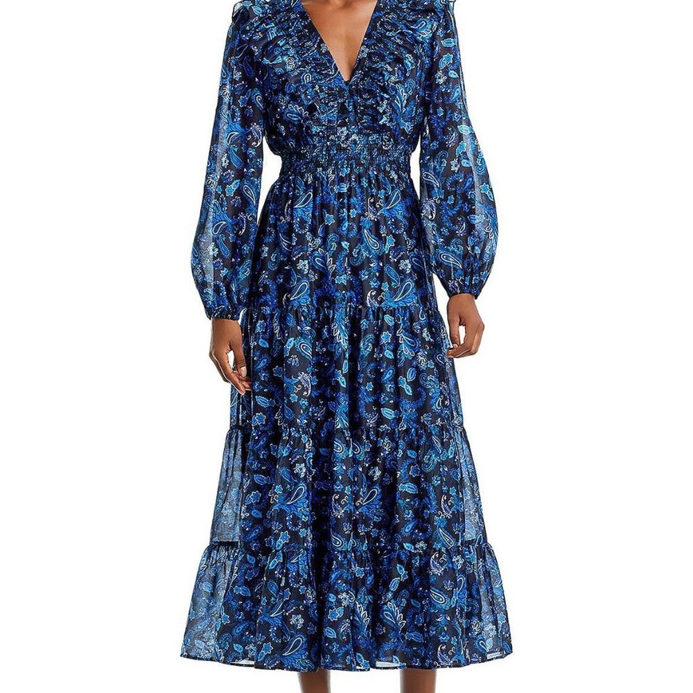 Womens Paisley Mid Calf Maxi Dress